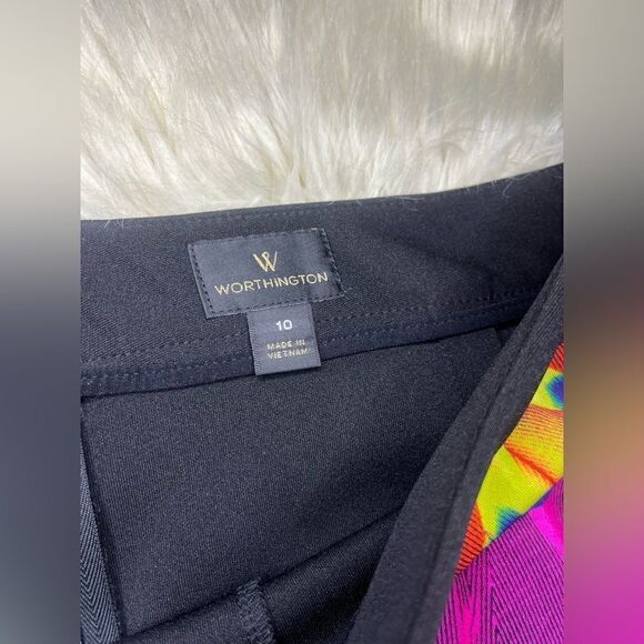 Worthington colorful zipper exposed envelope pencil skirt sz 10 - Picture 3 of 10